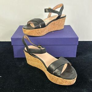 NIB Stuart Weitzman Black with Cork Platform Sandals